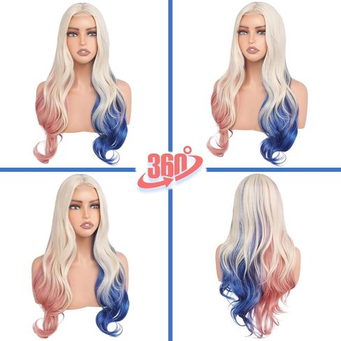 بارسدار باروكات قصيرة باللون الأزرق الداكن - شعر مستعار قصير أزرق غير متناظر على شكل بوب للنساء، شعر مستعار طبيعي سميك وناعم صناعي أنيمي كارتون كوسبلاي للحفلات الهالوين والحزن in Kuwait