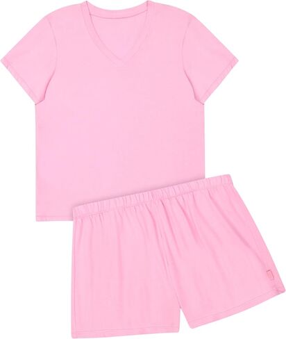 Hanes Women's Originals 2-Piece Lounge, Supersoft V-Neck Tee & Sleep Shorts Loungewear Set in Saudi Arabia