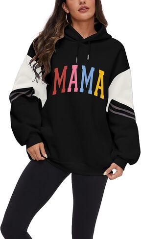 Vivimeng Mama هوديس للنساء سويت شيرت كبير الحجم بأكمام طويلة في My Mama Era بلوفرات S-4XL in Kuwait