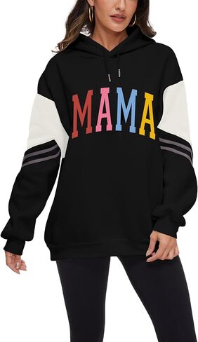 Vivimeng Mama هوديس للنساء سويت شيرت كبير الحجم بأكمام طويلة في My Mama Era بلوفرات S-4XL in Kuwait