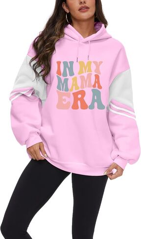 Vivimeng Mama هوديس للنساء سويت شيرت كبير الحجم بأكمام طويلة في My Mama Era بلوفرات S-4XL in Kuwait