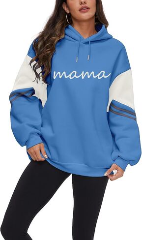 Vivimeng Mama هوديس للنساء سويت شيرت كبير الحجم بأكمام طويلة في My Mama Era بلوفرات S-4XL in Kuwait