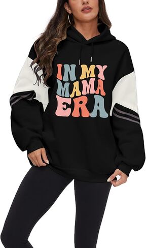 Vivimeng Mama هوديس للنساء سويت شيرت كبير الحجم بأكمام طويلة في My Mama Era بلوفرات S-4XL in Kuwait