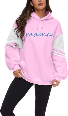 Vivimeng Mama هوديس للنساء سويت شيرت كبير الحجم بأكمام طويلة في My Mama Era بلوفرات S-4XL in Kuwait