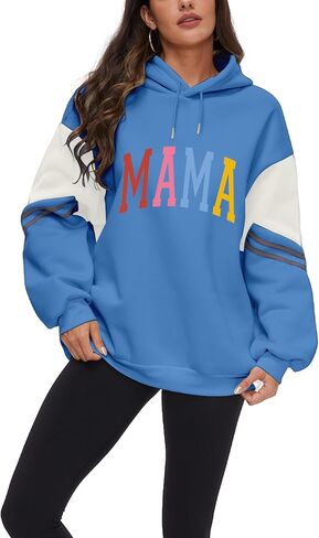 Vivimeng Mama هوديس للنساء سويت شيرت كبير الحجم بأكمام طويلة في My Mama Era بلوفرات S-4XL in Kuwait