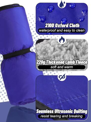 Waterproof Outdoor Stadium Blanket with Sherpa Lining, Washable Windproof Warm Foldable for Camping, Sporting Events, Picnic, Concert, Pet, Travel, Emergency Car Blanket, Gift for Cold Weather (Black) in Kuwait