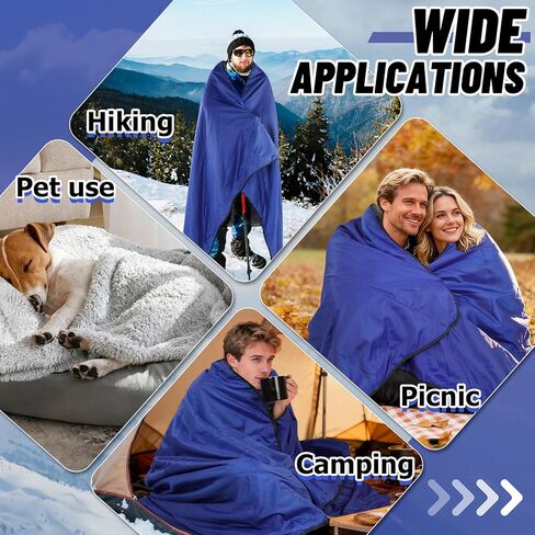 Waterproof Outdoor Stadium Blanket with Sherpa Lining, Washable Windproof Warm Foldable for Camping, Sporting Events, Picnic, Concert, Pet, Travel, Emergency Car Blanket, Gift for Cold Weather (Black) in Kuwait