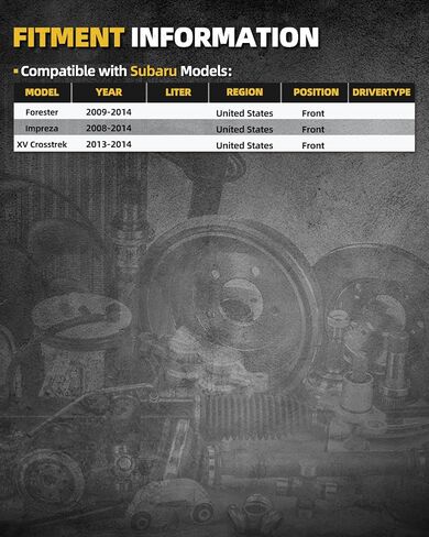 مجموعة محمل محور العجلة الأمامية 513303 متوافقة مع Forester 2009-2014، Impreza 2008-2014، XV Crosstrek 2013-2014 5 العروة مع ABS قطعتين in Saudi Arabia
