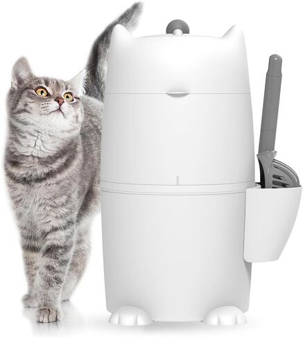 Red Rocket Cat Litter Pail Kitty Twist'R Plus, Odor Free Cat Waste Disposal System Litter Receptacle with Fast Sift Scoop, Turn Handle Mode Patented Twist Technology, with 2X Refill Bag in Saudi Arabia
