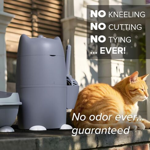 Red Rocket Cat Litter Pail Kitty Twist'R Plus, Odor Free Cat Waste Disposal System Litter Receptacle with Fast Sift Scoop, Turn Handle Mode Patented Twist Technology, with 2X Refill Bag in Saudi Arabia