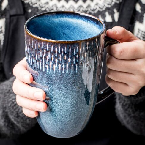 Large Ceramics Coffee Mugs,24 oz,Large Handle Design,Extra Large Tea and Coffee Cup for Office and Home，Microwave and Dishwasher Safe(Color:24 oz green) in Saudi Arabia