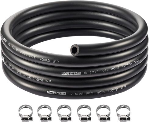 EVIL ENERGY 6AN 3/8" Fuel Line, CPE Rubber 3/8 Push Lock Fuel Hose 10FT and Hose Clamps 6PCS in Saudi Arabia