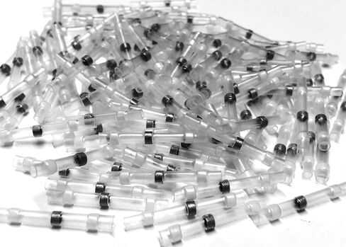 50 Piece Red Heat Shrink Solder Sleeve Butt Connectors, Insulated Crimpless Butt Splice, Water and Vibration Proof, Corrosion Free, Gauge Range 22-18 AWG for Industrial Applications in Saudi Arabia