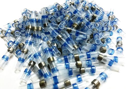 50 Piece Red Heat Shrink Solder Sleeve Butt Connectors, Insulated Crimpless Butt Splice, Water and Vibration Proof, Corrosion Free, Gauge Range 22-18 AWG for Industrial Applications in Saudi Arabia