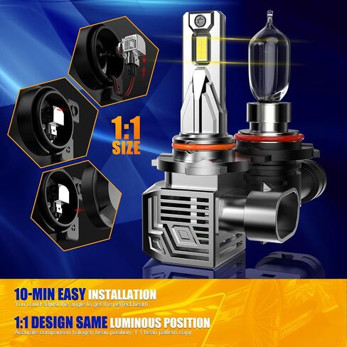 H4 Fog Light Bulb, 600% Brighter Upgraded 32000LM Fog Lighting Bulb with Fan, 6500K White Plug and Play, Pack of 2 in Saudi Arabia