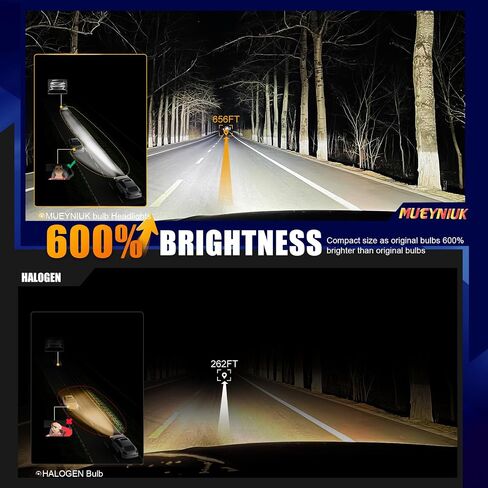 H4 Fog Light Bulb, 600% Brighter Upgraded 32000LM Fog Lighting Bulb with Fan, 6500K White Plug and Play, Pack of 2 in Saudi Arabia