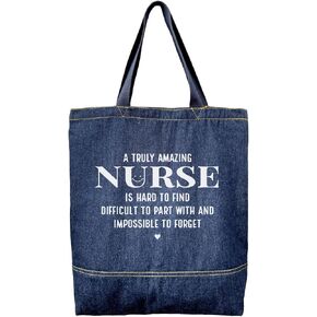 حقيبة يد من الدينيم، هدية رائعة للمدرب، حقيبة كتف كلاسيكية للجنسين، حقيبة تسوق كاجوال، هدية شكرًا لك in Kuwait