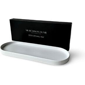 صينية مورشيسون هيوم البيضاوية المصنوعة من السيراميك - منظم أنيق وآمن للغسل في غسالة الأطباق للحوض والزينة والمدخل والمكتب والمزيد (كبير) in Kuwait