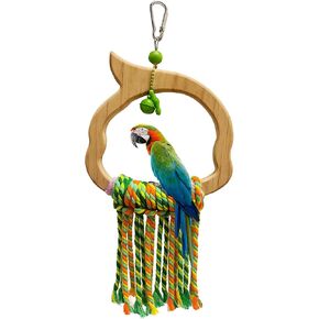 Pet Bird Toys, Parakeet Toys Natural Bird Toys Bird Cage Accessories, Swinging Chewing Hanging Standing Bird Swings Suitable for Budgerigar, Parakeet, Conure, Lovebird, Cockatiel in Saudi Arabia