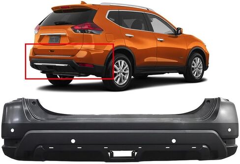 FitParts Compatible with Nissan Rogue 2019-2020 Rear Bumper Cover. New Primed W/Park Hls. NI1100334 850226FL1H in Saudi Arabia