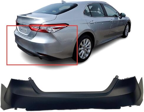 FitParts Compatible With Rear Bumper Cover 2018 2019 2020 Toyota Camry L, LE, Hybrid Sedan 18 19 20. New, Primed and Ready for Paint. W/o Park Assist Sensor Holes. 521590X913 TO1100333 in Saudi Arabia