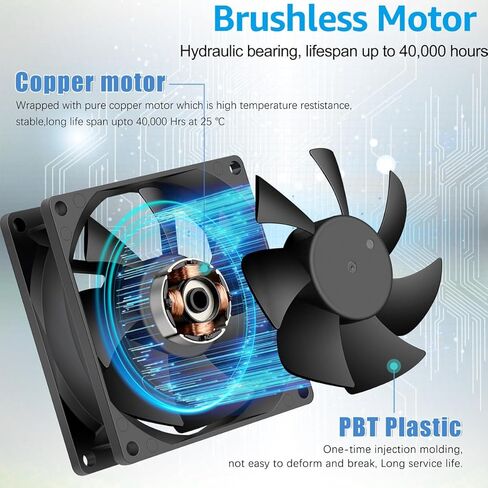 GDSTIME 2-Pack 80mm Fan 2 Pin 24V Brushless DC Cooling Fan 2Pin, 80x80x25mm for Computer Case in Kuwait