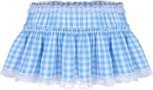 Women Plaid Mini Skirt Gingham Short Skirts A Line Lace Ruffle Mini Skirt Halloween Custom Skirts in Saudi Arabia