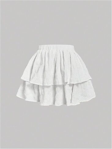 تنورة نسائية صغيرة مكشكشة ذات طبقات Y2k من GORGLITTER تنانير متزلج لطيفة ذات طبقات عالية الخصر ومتدفقة in Kuwait