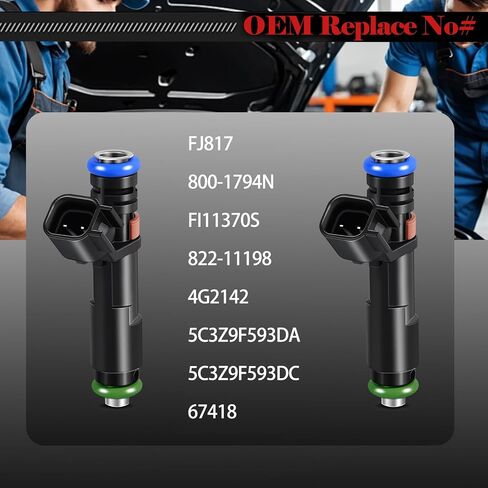Fuel Injectors FJ817 Set of 8 Compatible with Ford Expedition 2005 2006, for F-250 Super Duty 2005-2007,for F-150 2005-2007,for Lincoln Mark LT 2006 2007,for Navigator 2005 2006 V8 5.4L in Saudi Arabia