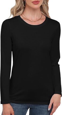 Smile Fish Women Crewneck فضفاضة تناسب قميص طويل الأكمام عارضة تي شيرت الأساسية المحملات in Kuwait