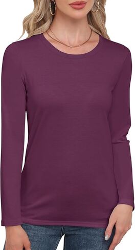 Smile Fish Women Crewneck فضفاضة تناسب قميص طويل الأكمام عارضة تي شيرت الأساسية المحملات in Kuwait
