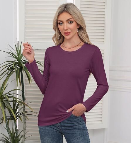 Smile Fish Women Crewneck فضفاضة تناسب قميص طويل الأكمام عارضة تي شيرت الأساسية المحملات in Kuwait