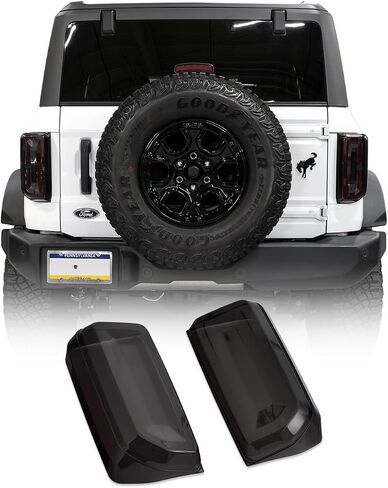 IAG I-Line Smoked LED Tail Light Covers for Ford Bronco 2021+ 2/4 Door (OEM LED Taillights ONLY, Does not fit Base or Sport models) in Saudi Arabia