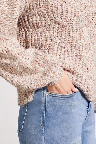 Tribal Women's Oversized Funnel Neck Chunky Multicolor Stitch Yarn Sweater in Saudi Arabia