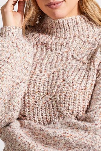 Tribal Women's Oversized Funnel Neck Chunky Multicolor Stitch Yarn Sweater in Saudi Arabia