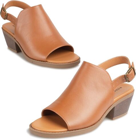 أحذية نسائية رسمية بكعب منخفض، صنادل مفتوحة عند أصابع القدم وشريط للكاحل، صنادل مريحة بكعب للنساء in Kuwait