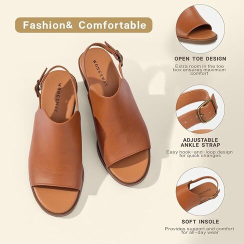 أحذية نسائية رسمية بكعب منخفض، صنادل مفتوحة عند أصابع القدم وشريط للكاحل، صنادل مريحة بكعب للنساء in Kuwait