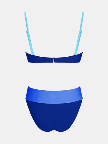 CUPSHE Women's Bikini Sets Adjustable Removable Straps Bandeau Swimsuit High Waisted Cheeky Bottom O Ring in Saudi Arabia