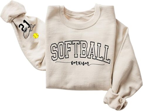 Custom Sport Mom Sweatshirt with Kids Names and Jersey Number, Personalized Sports Mama Shirt for Women, Sport Mom in Kuwait