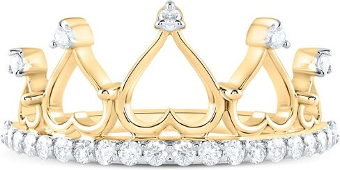 Jewels By Lux 14Kt Yellow or White Gold 1/3 Ctw Natural Diamond Fashion Crown Ring, Womens Size: 5-9 in Saudi Arabia
