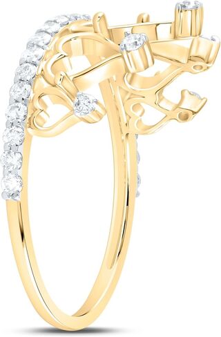 Jewels By Lux 14Kt Yellow or White Gold 1/3 Ctw Natural Diamond Fashion Crown Ring, Womens Size: 5-9 in Saudi Arabia