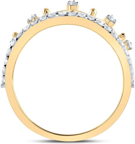 Jewels By Lux 14Kt Yellow or White Gold 1/3 Ctw Natural Diamond Fashion Crown Ring, Womens Size: 5-9 in Saudi Arabia