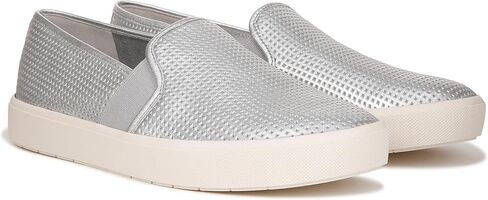 Vince Womens Blair Slip On Fashion Sneaker Silver Leather 9 M in Kuwait