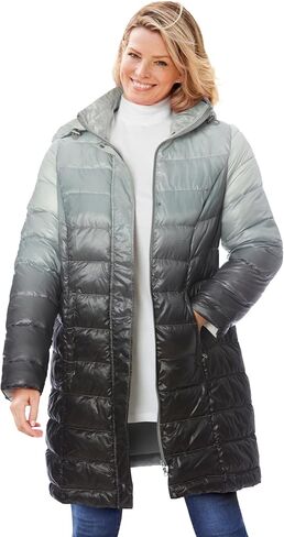 Woman Within Plus Size Long Packable Puffer Jacket in Saudi Arabia
