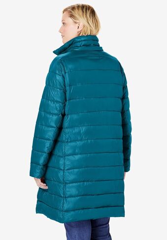 Woman Within Plus Size Long Packable Puffer Jacket in Saudi Arabia
