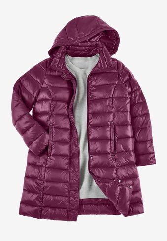 Woman Within Plus Size Long Packable Puffer Jacket in Saudi Arabia