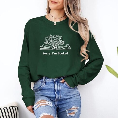 Book Sweatshirts for Women Sorry Im Booked Bookish Bookworm Reading Graphic Sweatshirt Book Lovers Gift Pullover Tops in Kuwait