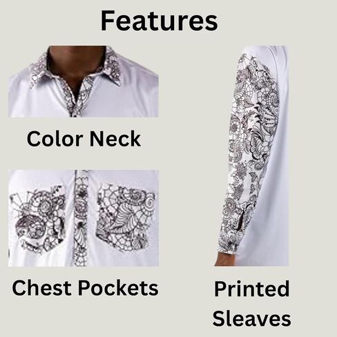 Men’s Thobe – Urban Printed Thobe for Men - Long Sleeve Islamic Robe - Kaftan for Eid, Prayer, Ramadan & Casual Outfits in Saudi Arabia