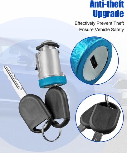 طقم بهلوان قفل مفتاح الإشعال متوافق مع Ford Focus 2000-2005، Escape 2001-2004، Mazda Tribute 2001-2004 مع 2 مفتاح رقاقة مستجيب استبدال 707592C 707592 in Saudi Arabia