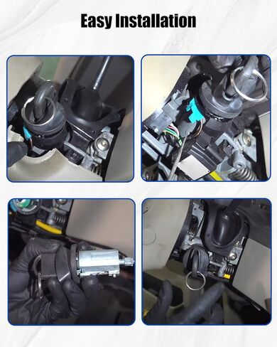 طقم بهلوان قفل مفتاح الإشعال متوافق مع Ford Focus 2000-2005، Escape 2001-2004، Mazda Tribute 2001-2004 مع 2 مفتاح رقاقة مستجيب استبدال 707592C 707592 in Saudi Arabia